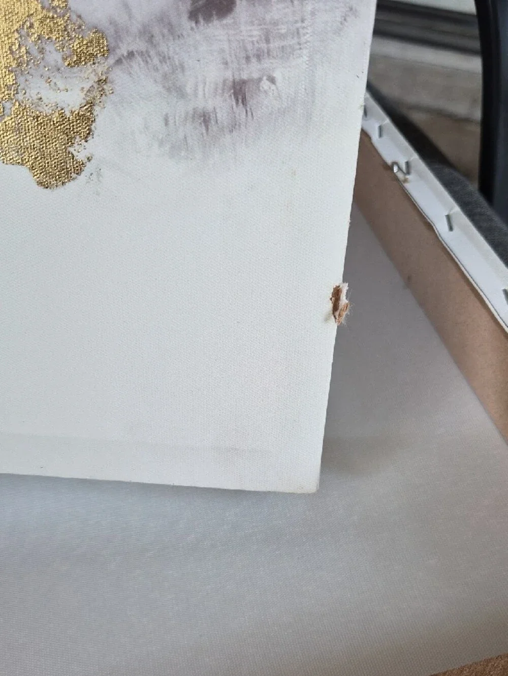 Neutral Floral Canvas Wall Art with Gold Accents